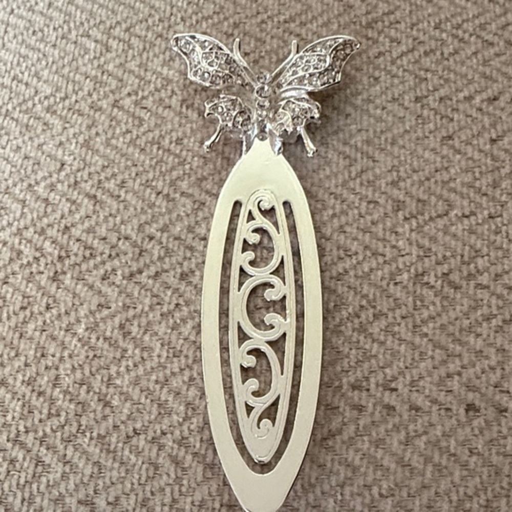 Elegant Silver Butterfly Bookmark